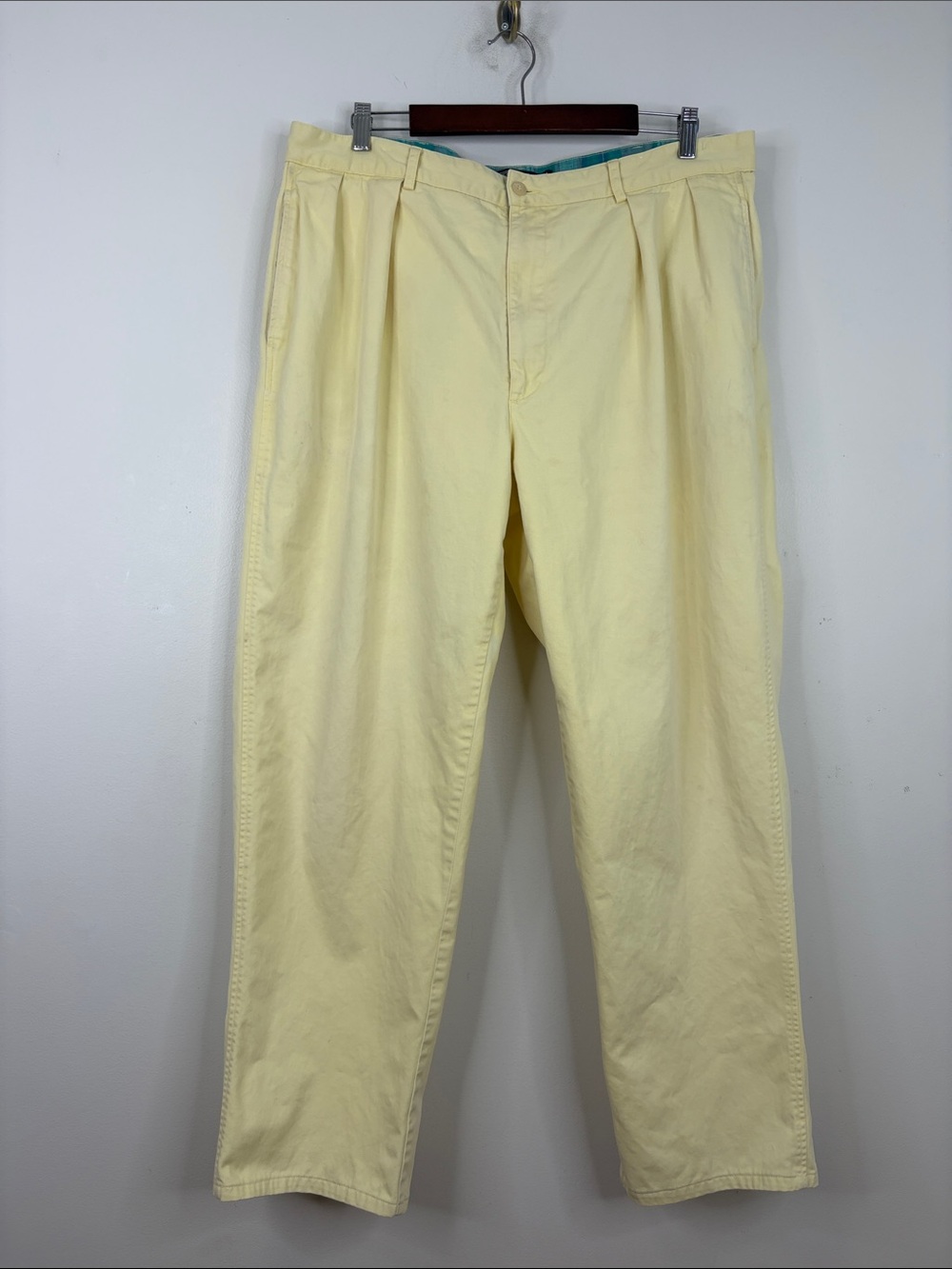 Vintage Polo Ralph Lauren Pleated Golf Pants Mens 38 x 30 Yellow Cotton Preppy